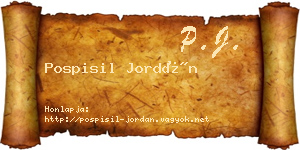 Pospisil Jordán névjegykártya